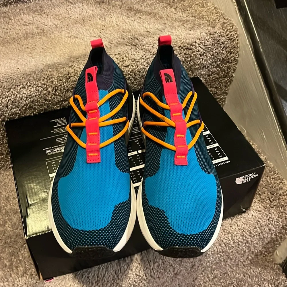 The North Face Sumida Moc Knit Pop Shoes Sneakers new black blue Men’s Size 12